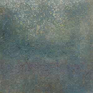 Yellow / Green / Red / Amber / Grey abstract painting modern art original size 48.5cm x 48.7cm