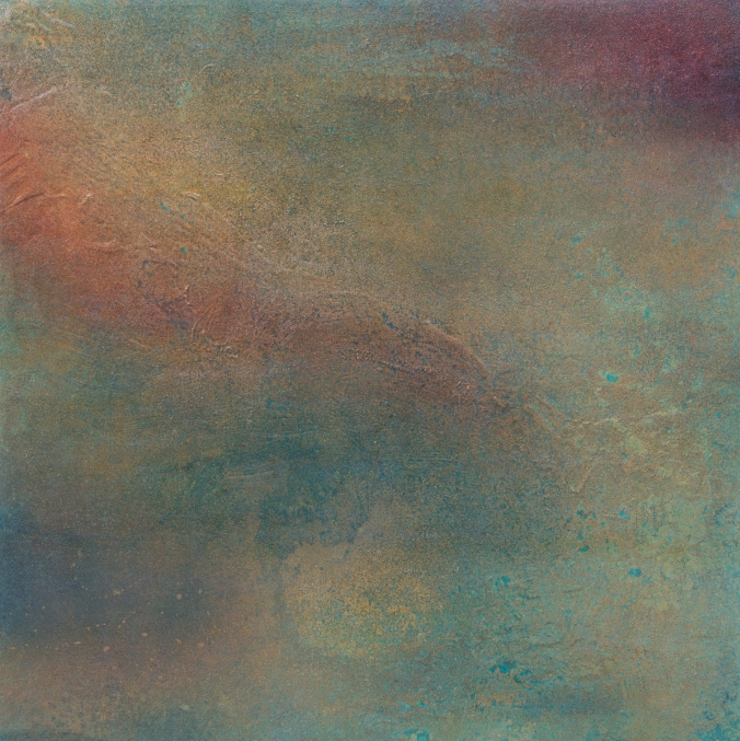 Blue / Green / Gold abstract painting modern fine art