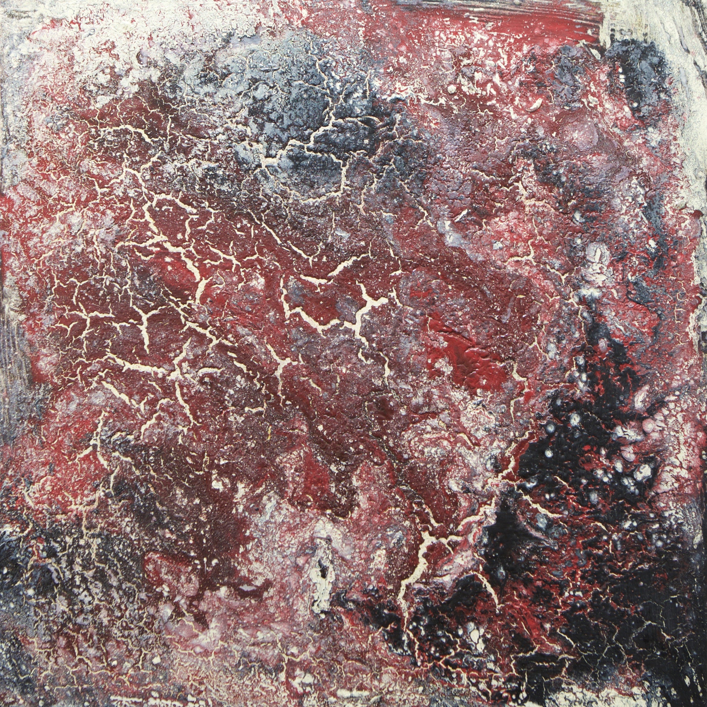 Red / Black / White abstract painting modern art size 50.7cm x 50.9cm