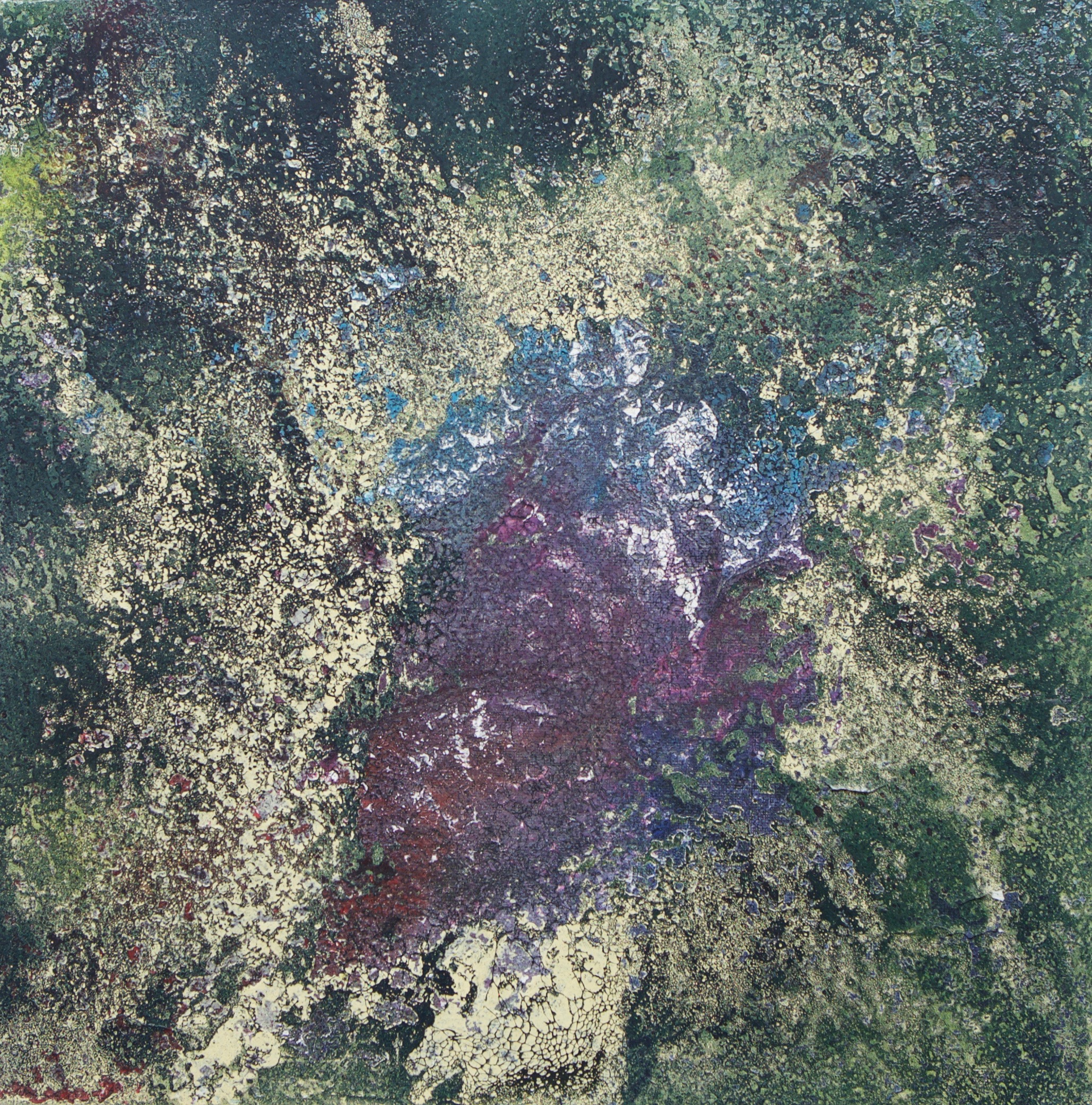 Green painting modern art size: 40.9 x 40.9